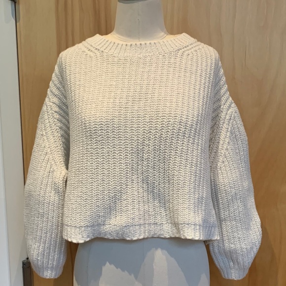 Unique cropped - oversized sweater - puff sleeve - Picture 1 of 9